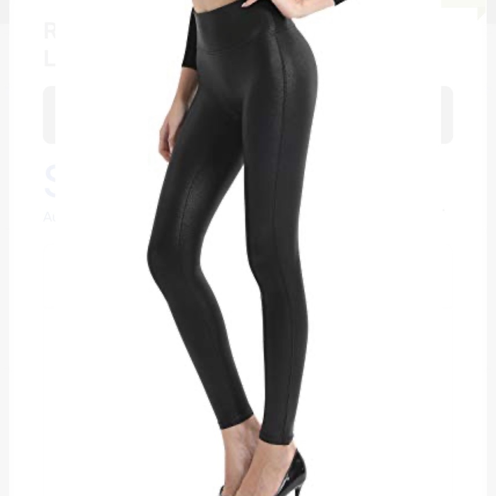 Retro Gong Womens Faux Leather Leggings - Size: Small